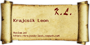 Krajcsik Leon névjegykártya